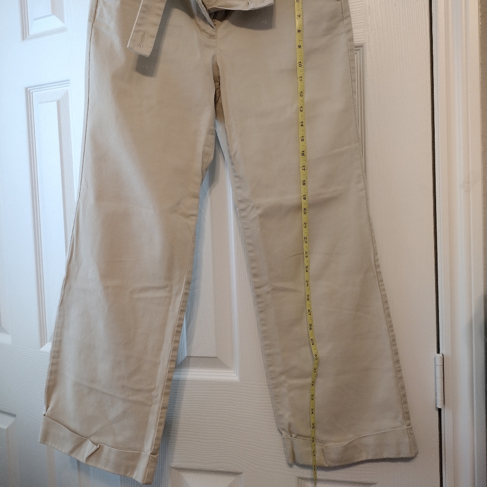 PANTS TALBOTS PETITES 8 STRETCH TAN.  38" long